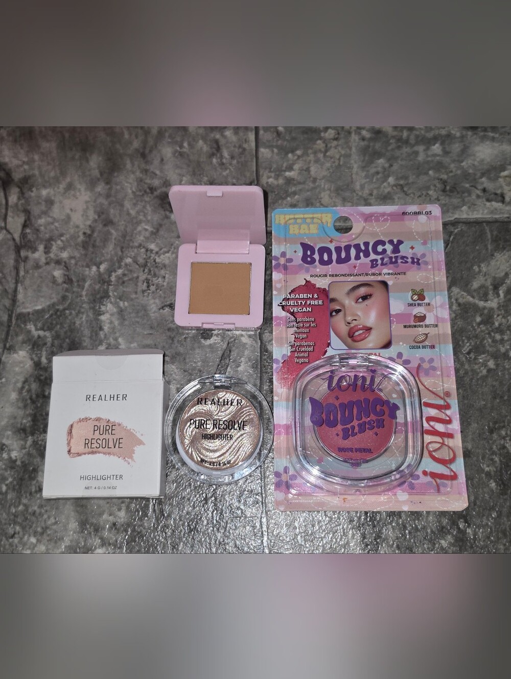 RealHer Highlight, Ioni Bouncy Blush + Half Caked Bronzer BNIB
